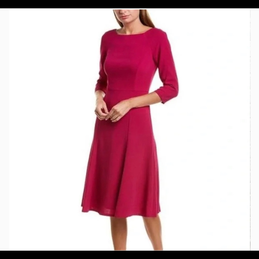 Hot pink flare and sleeve fit dress